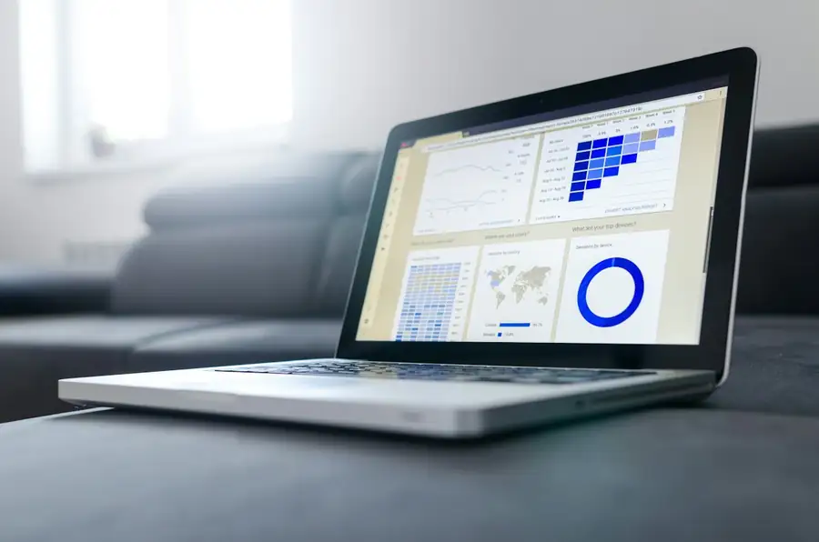 Analytics dashboard on a laptop