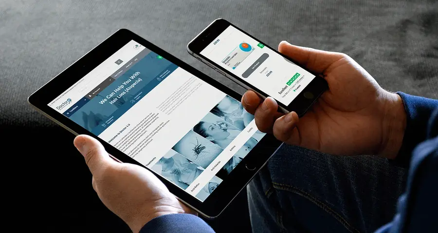 Doctor4U website on a phone and desktop