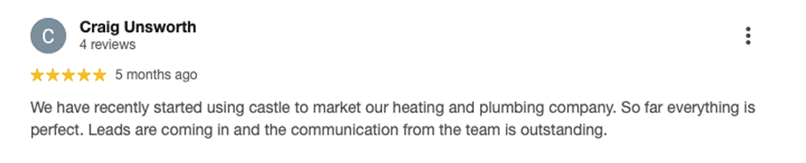 Google review from Craig Unsworth