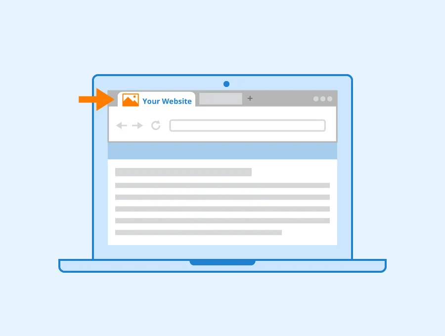 An animated image displaying what a favicon is. 
