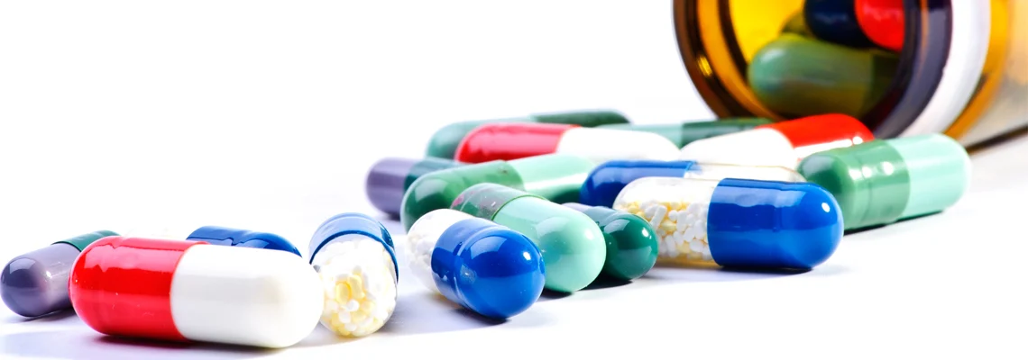 Pill supliments in various colours.