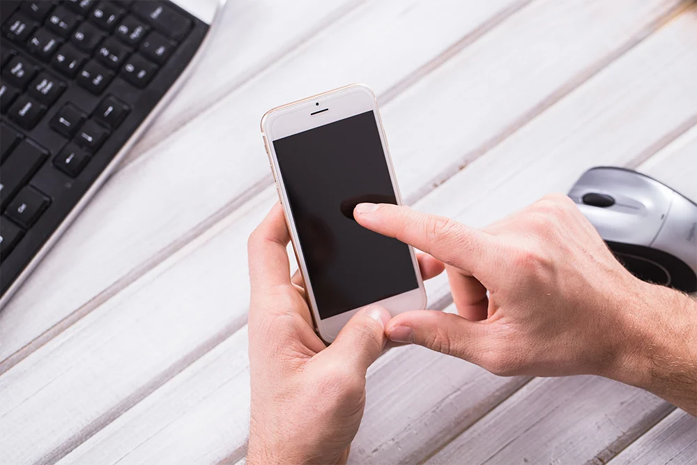 mobile optimised website on phone