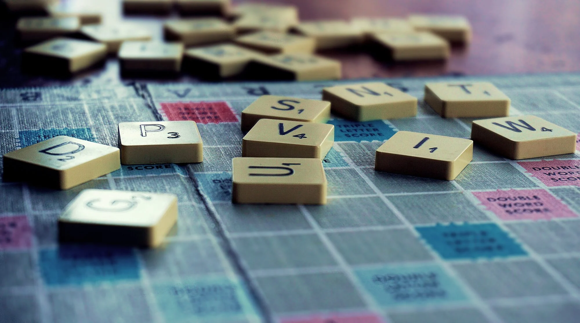 A wide array of Scrabble letters