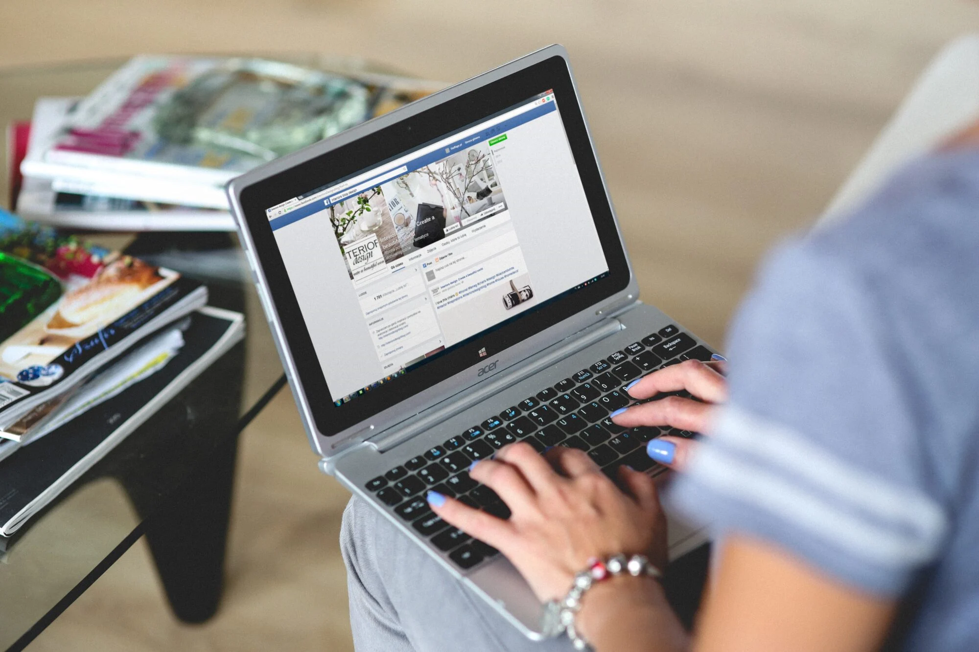 The Facebook interface displayed on a Mac