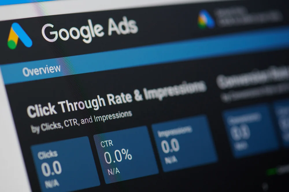 A screenshot of the Google AdWords interface showing: clicks, click-through rate and impressions. An important aspect for a successful Ad campaign is to gain an understanding to what is quality score in Google Ads. 
