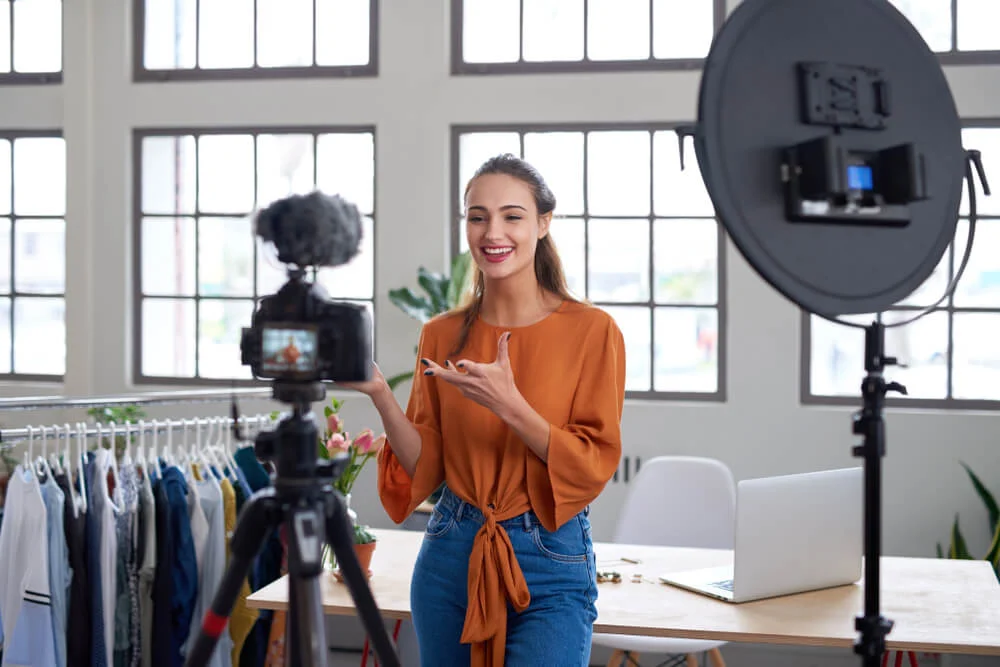 A person filming a video showing how to monetise instagram