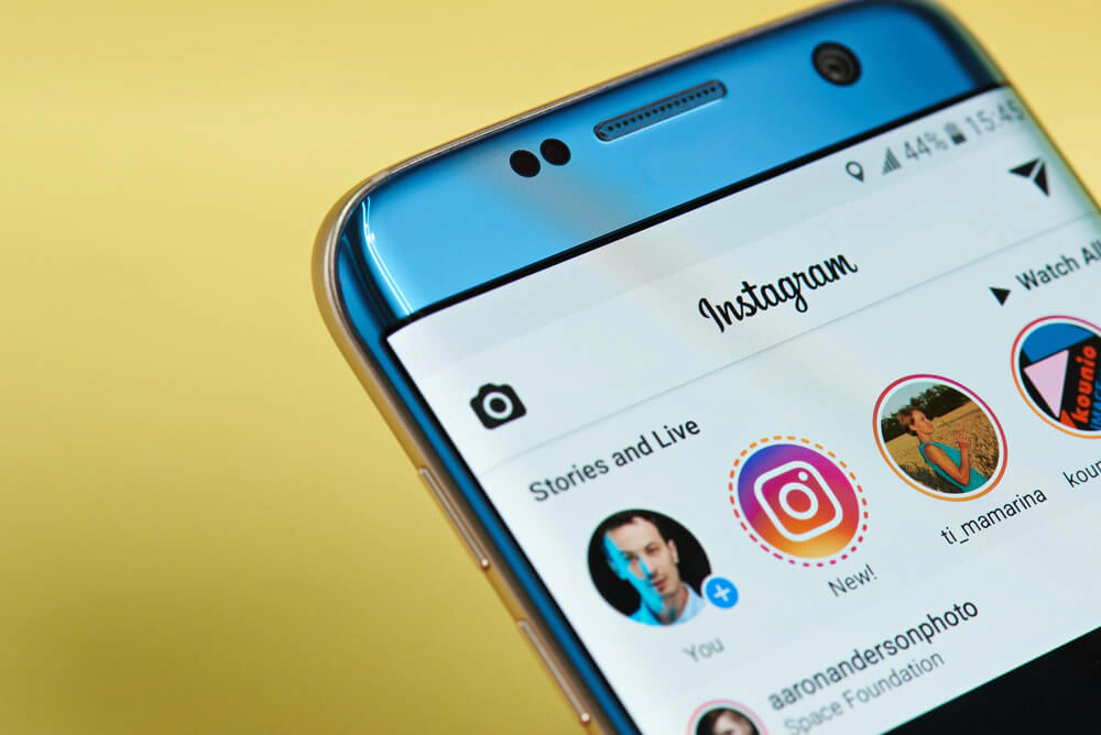 Instagram Stories and Live screen shown on a smartphone