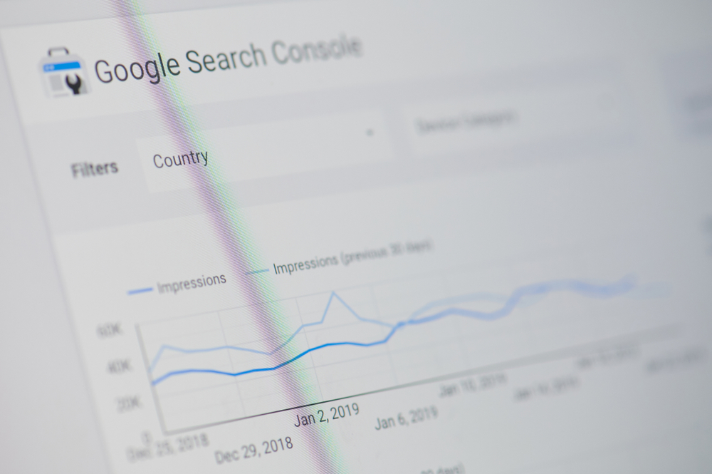 A screenshot of the Google Search Console website to highlight how would you track the progress of SEO. 