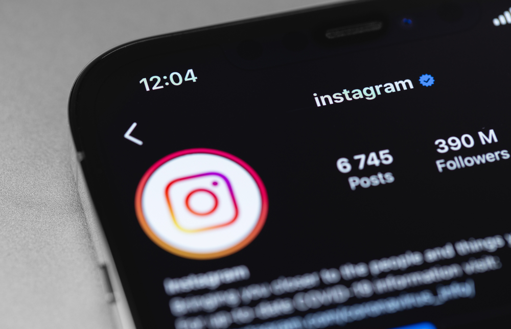 The Instagram interface on an iPhone to show how to get verified on Instagram.