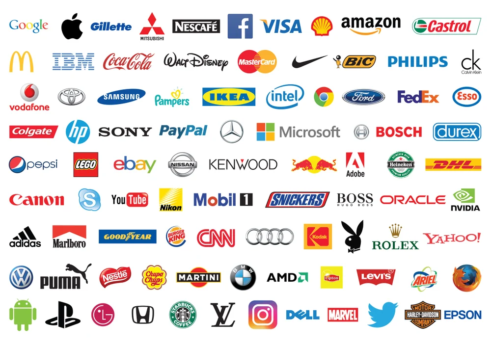 A selection of brand logos to demonstrate who to follow on instagram.