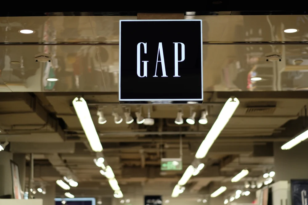 The GAP logo displayed above one of their stores demonstrating the Gap rebrand disaster in 2010.