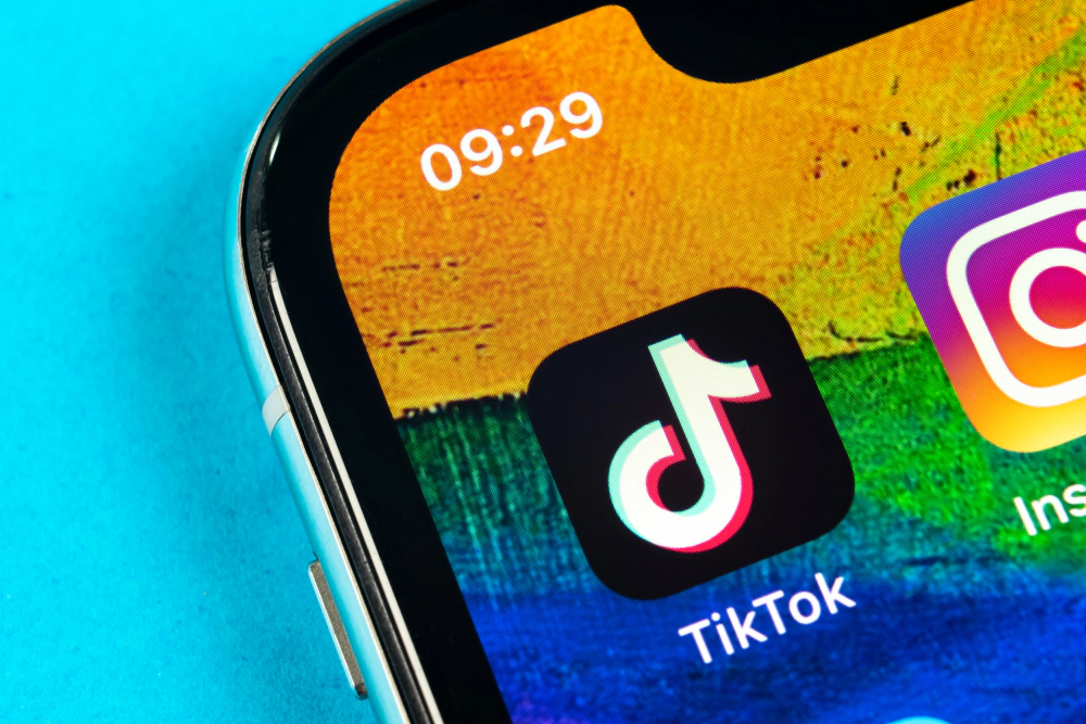 TikTok app icon on a smartphone home screen next to Instagram