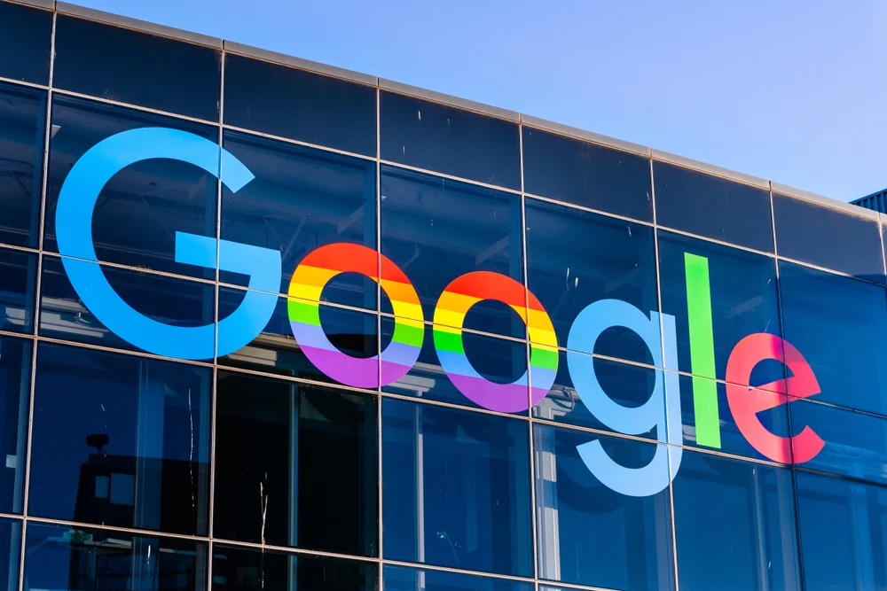 Image of Google building with rainbow Google sign